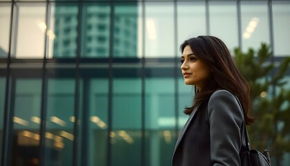 Fototapeta premium beautiful business woman at city