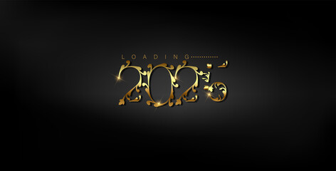 Happy New Year 2025 in elegant gold text on a sleek black background, celebrating a beautiful design for 2025
