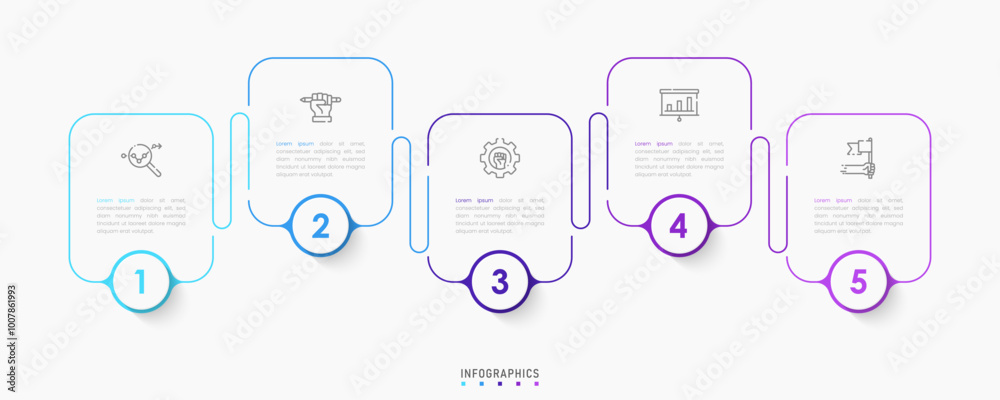 Wall mural vector infographic label design template with icons and 5 options or steps. can be used for process 