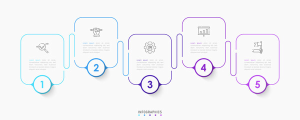 Vector Infographic label design template with icons and 5 options or steps. Can be used for process diagram, presentations, workflow layout, banner, flow chart, info graph.