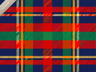Scottish Inspired Tartan Plaid  Multi Striped Vector Art Pattern Design