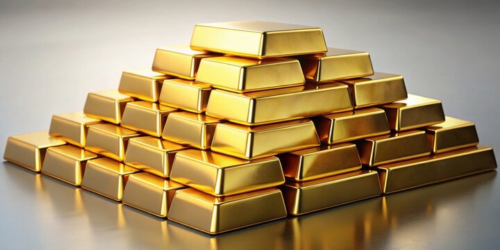 of gold bars stacked on top of each other, representing banking and finance concept, Gold, Stack, Bullion, Wealth