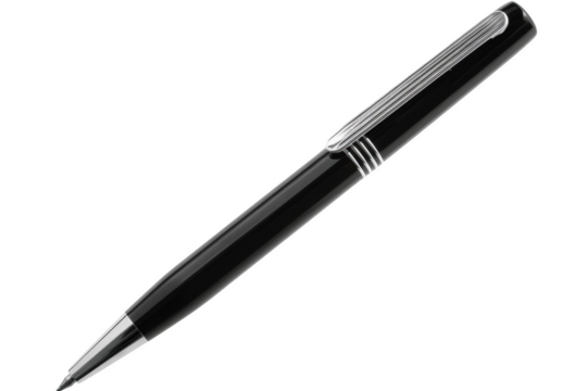 Transparent Black and Silver Pen with Classic Design -  A Visual Representation of Elegance and Simplicity