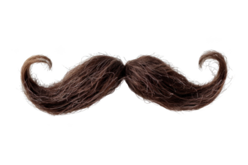 Transparent Brown Mustache Isolated on Black Background