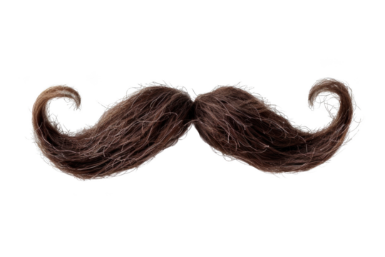 Transparent Brown Mustache Isolated on Black Background