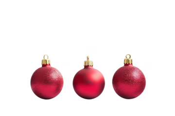 Transparent Red Christmas Ornaments on a Black Background