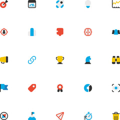 Startup And New Business Vector Icon Set with Flat Style. Icon Collection Professionals. Editable Stroke and Pixel Perfection