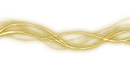 Gold Light Line Motion Effect on a transparent background