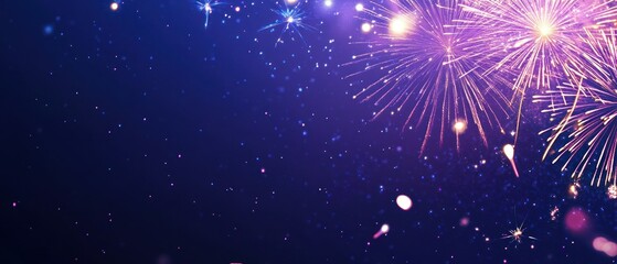 Fototapeta premium A vibrant display of fireworks against a starry night sky, celebrating a festive occasion.
