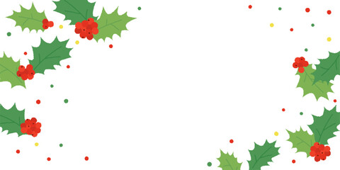 ヒイラギの長方形フレームイラスト素材