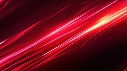 Fototapeta premium Abstract image featuring dynamic red light streaks, evoking energy and motion.
