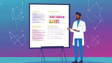 Professional Scientist Presenting Research Findings