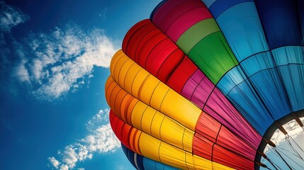 Obraz premium Bright and sunny skies enhance the vibrant colors of the balloon