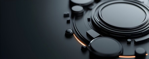 Futuristic Cyber Monday Sale - Sleek Black Aesthetics for High-Tech Products and Exclusive Luxurious Presentations