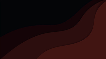 abstract brown wave papercut layer background vector design