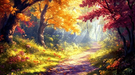 Bright, harmonious colors fill the landscape with natural beauty