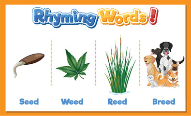 Rhyming Words Illustration