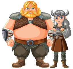 Naklejka premium Viking Warriors Standing Together