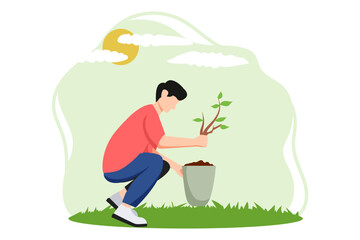 Fototapeta premium Earth Day Flat Design Illustration