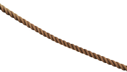 A thick, braided rope is diagonally positioned against a transparent background.
