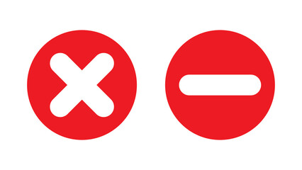 Obraz premium cross and minus icon