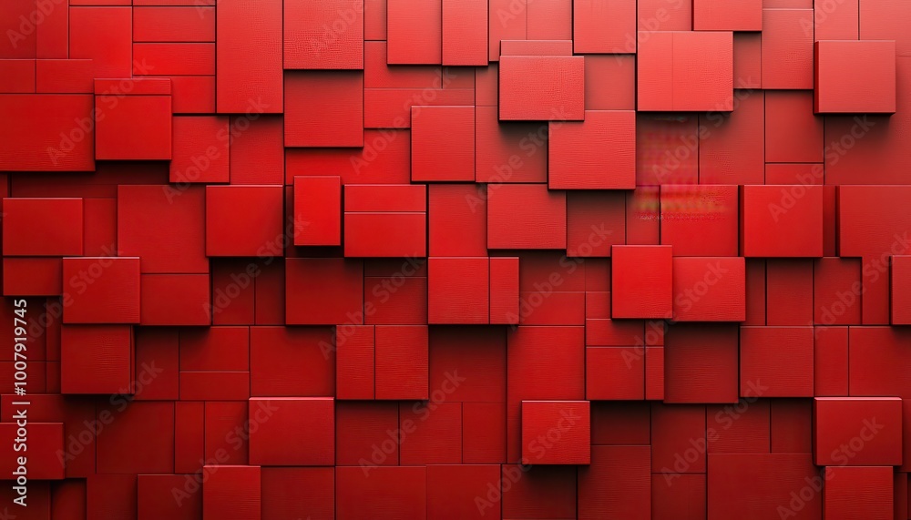 Poster Abstract Red Square Pattern with Slight Texture