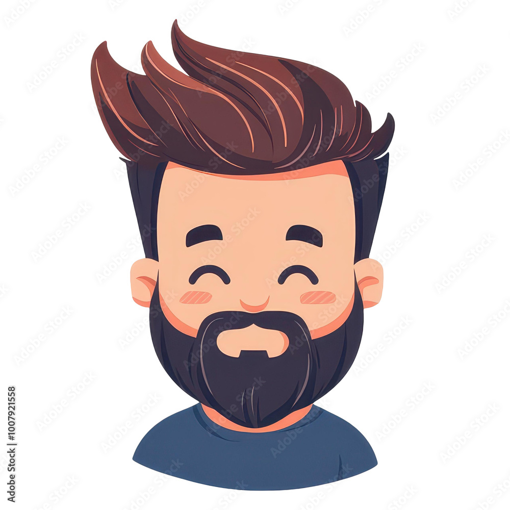 Canvas Prints a stylish mans doodle avatar showcases a unique hairdo with a minimalist face, crafted in vibrant ca