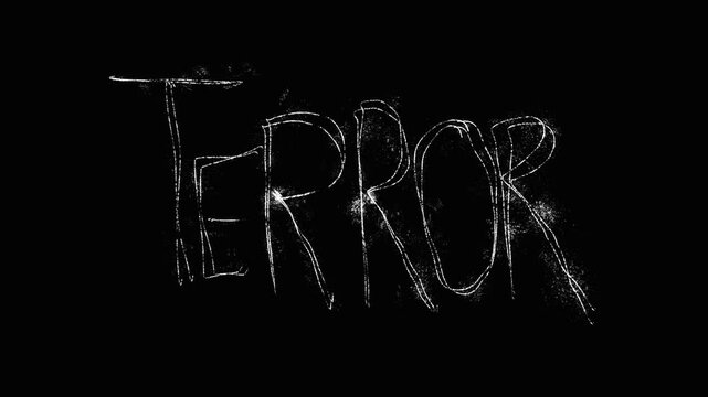 Terror word on black background animaton video