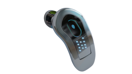 Smart lock with fingerprint recognition on white background