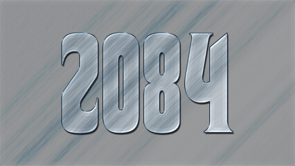 3D Glass effect number design of 2084, glassy background.