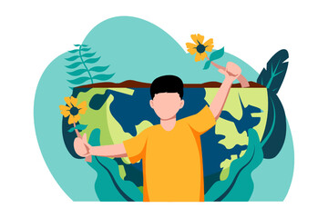 Earth Day Flat Design Illustration