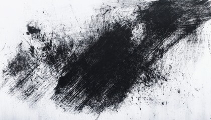 Abstract Black and White Ink Splashes on White Background