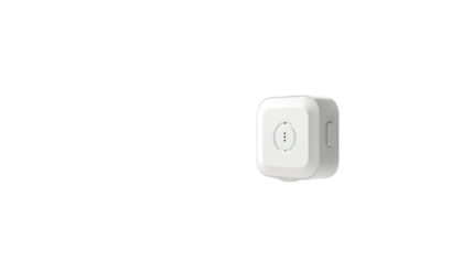 Smart plug with remote control app on white background