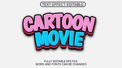 3D TEXT EFFECT CARTOON VECTOR EDITABLE