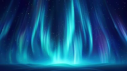 Fototapeta premium Witness the stunning dance of the northern lights painting the night sky in beautiful hues over a snowy Norwegian town.