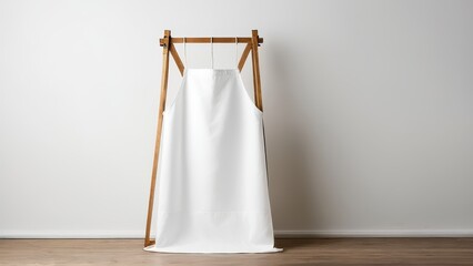 Professional white apron barber mockup for showcasing custom designs for barbershop or kitchen uniforms. Clean and minimal, ideal for personalization and branding.