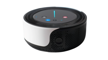 Smart ring doorbell camera with motion alerts on white background