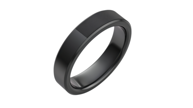 Smart fitness ring on white background