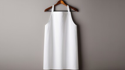 White apron mockup designed for use in kitchen, barber, or professional settings. Perfect for creating personalized designs and branding for work uniforms or promotional purposes.