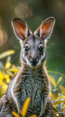 Fototapeta premium Close-up of young kangaroo in the wild