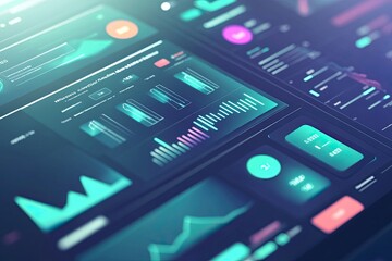 Fototapeta premium dashboard, with data visualizations, graphs, and interactive elements.