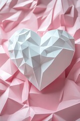 Paper Heart on Pink Background
