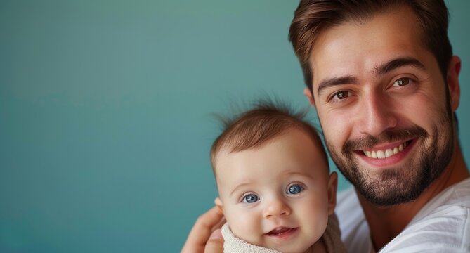 Man holding baby in arms