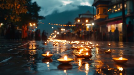 Minimalist Background for Spiritual Devotion in Hindu Religious Festivals and Traditions.
