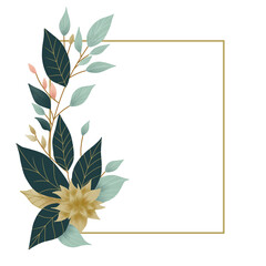 frame with floral decoration at the left side