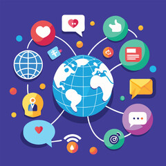 Flat social media icon collections