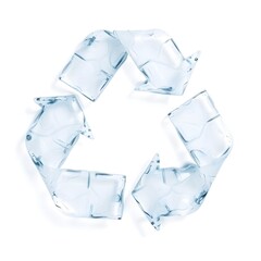 ice cubes circle isolated on white background