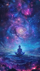 Obraz premium Person contemplating the night sky