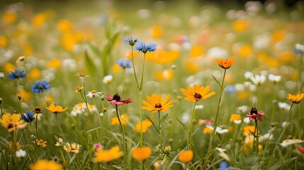 Colorful Wildflower Meadow in Bloom
