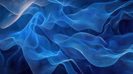 Obraz premium Abstract blue waves create a fluid, ethereal atmosphere.